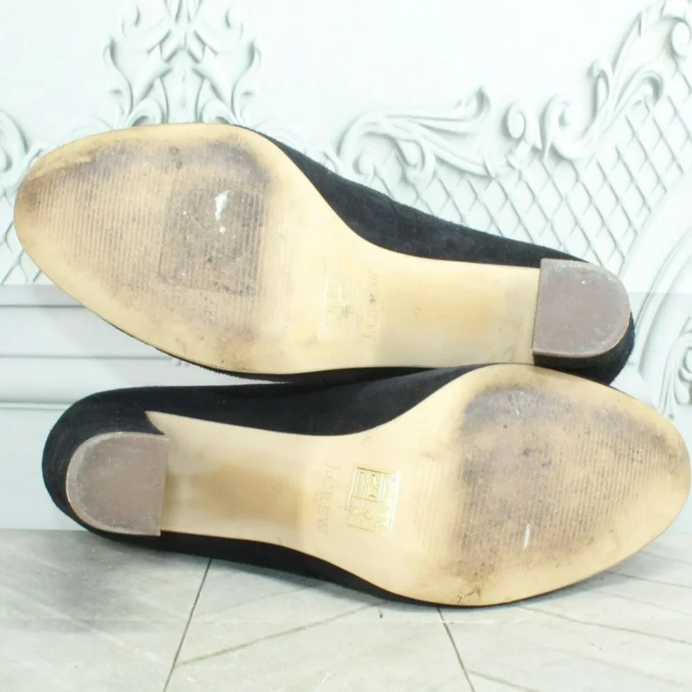 J Crew Black Suede Slip On Comfort Casual Pump Shoes Size 9 - Picture 9 of 9